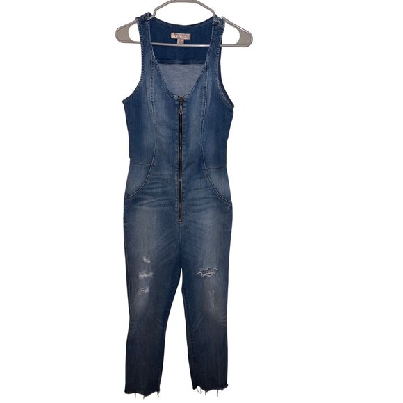 Guess Los Angeles Women’s Cropped Denim Jumpsuit –‎ Size 8 - Picture 1 of 16